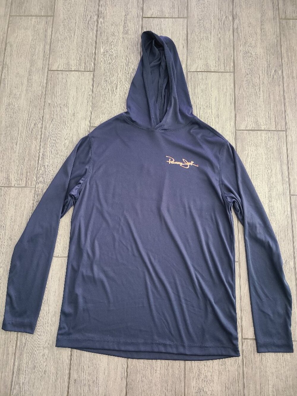 Panama Jack Breathable Hooded Long Sleeve Pullover Top Navy Blue Tropical Mens S